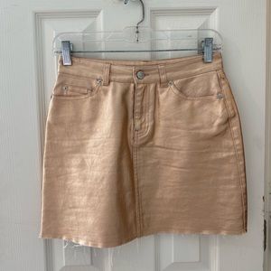 Forever 21 Metallic Rose Gold Skirt